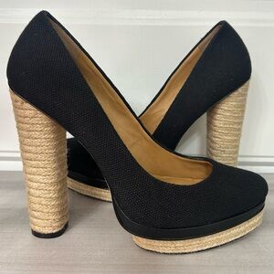 Ann Taylor Black and Tan Platform Shoes Womens Size 10 Bit Fit Like 9